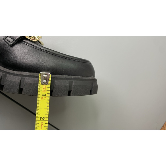 Steve Madden Y2K Chunky Loafers Chainlink Platform Lug Sole Heel Dark Goth Sz 10 - Picture 9 of 12